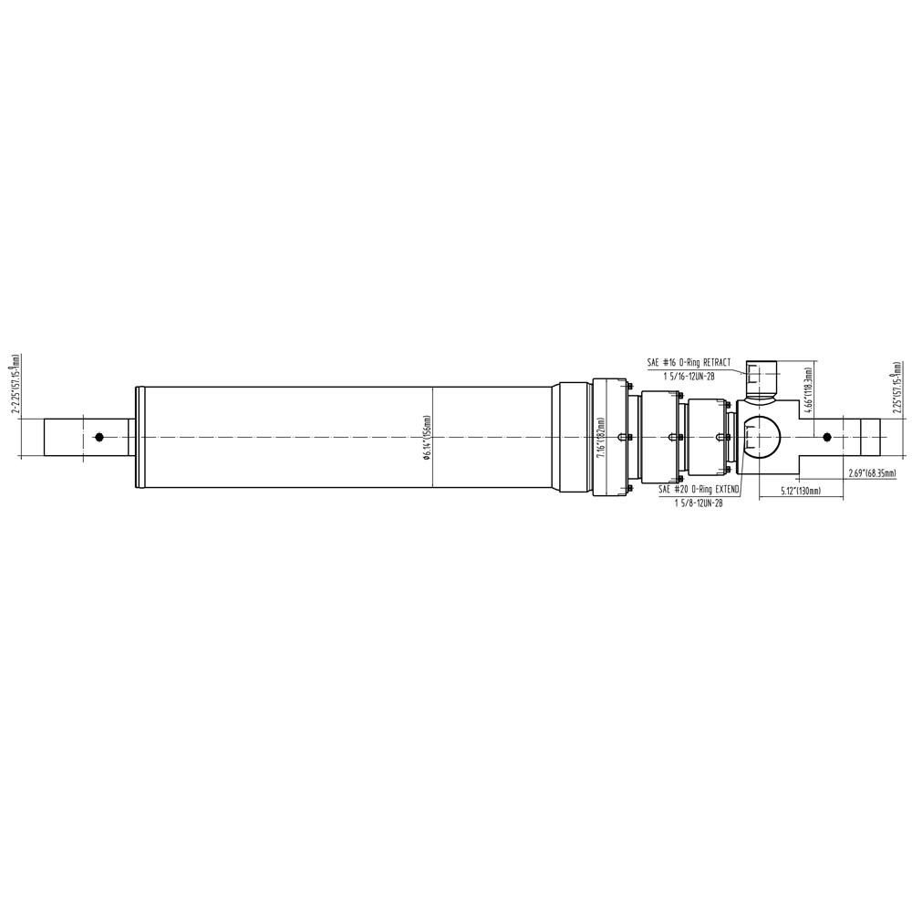 Kaksitoiminen hydraulisylinteri roskapuristimeen