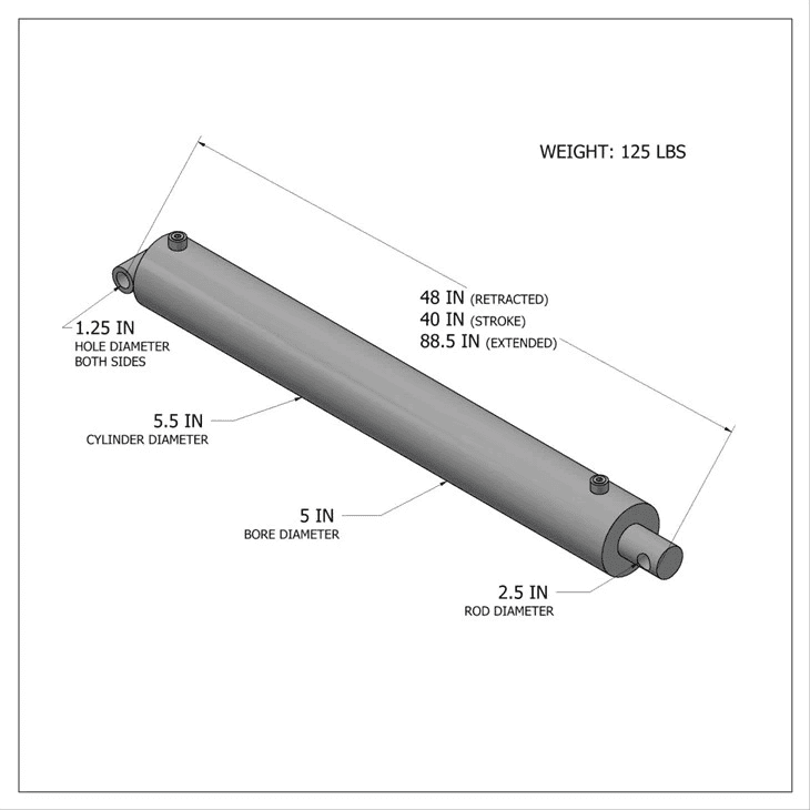 Hydraulinen ei-bypass-sylinteri