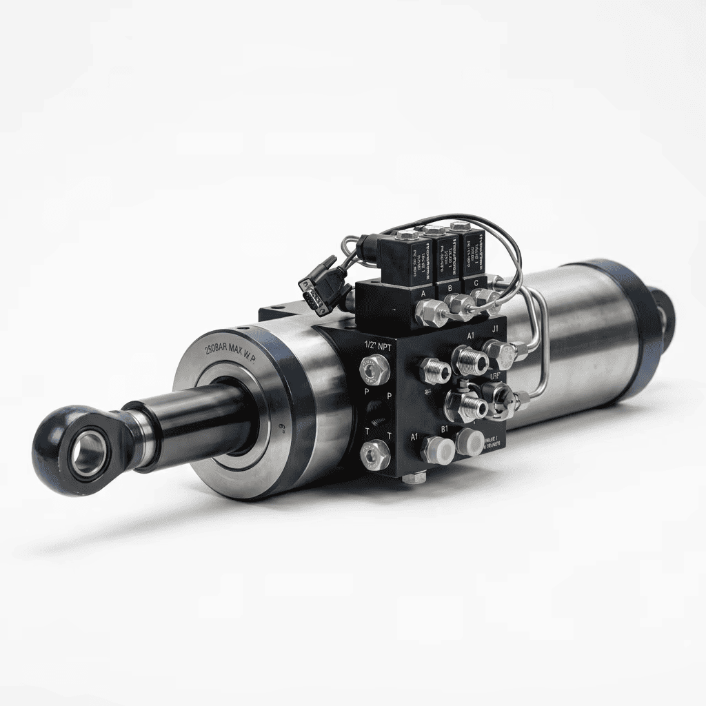 Integroidut vastapainoventtiilin hydraulisylinterit